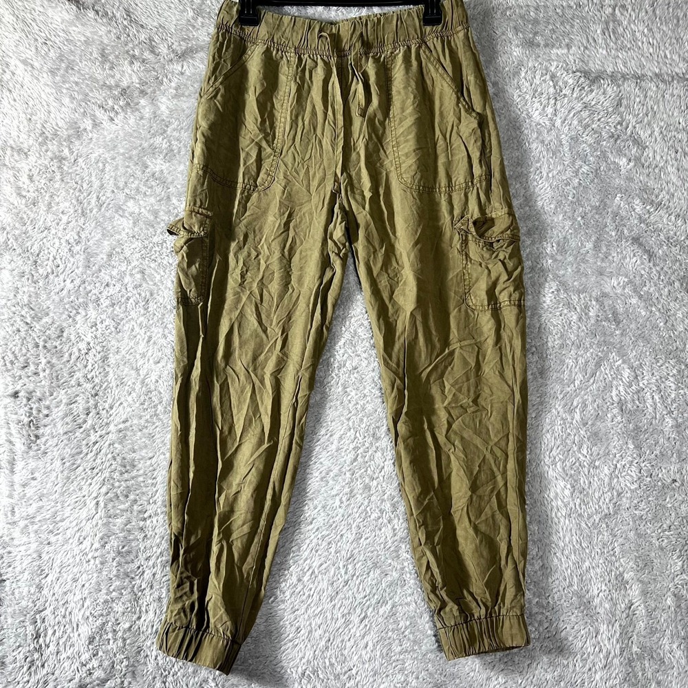 Thread & Supply Cargo Jogger Pants Womens Small Olive Green Tapered Leg Athletic